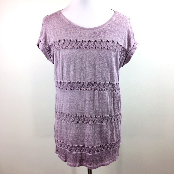 Anthropologie Akemi + Kin Sz M purple lattie tee - Picture 3 of 8